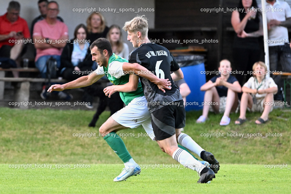 WSG Radenthein vs. URC Thal Assling | #7 Miljan Urosevic WSG Radenthein, #6 Stefan Webhofer URC Thal Assling, WSG Radenthein vs. URC Thal Assling, WSG Radenthein vs. URC Thal Assling am 30.05.2025 in Radenthein (Sportplatz Radenthein), Austria, (Photo by Bernd Stefan)