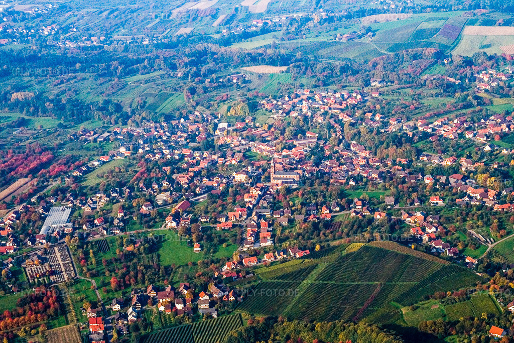 Luftbild: Ortsansicht von Süden im Ortsteil Aspich in Lauf im Bundesland Baden-Württemberg in Deutschland. Foto: IMG_13955.jpg vom 11.10.2008 durch Werner Riehm/FLY-FOTO.de