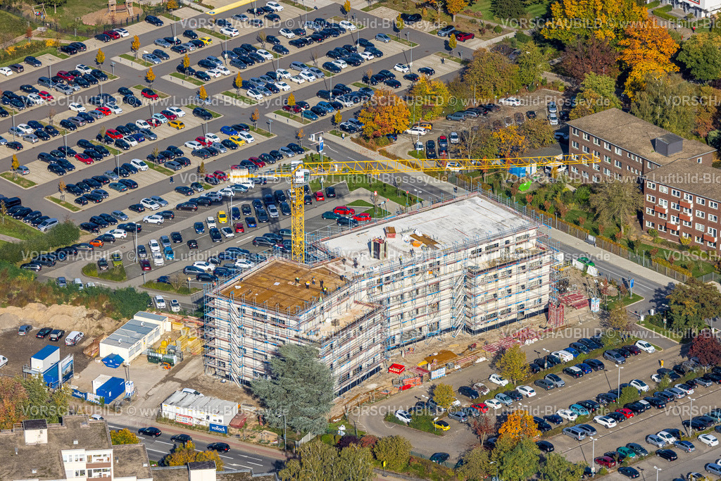 Moers221003796 | Luftbild, Stiftung Krankenhaus Bethanien, Baustelle mit Neubau Bettenhaus, Moers, Moers, Ruhrgebiet, Nordrhein-Westfalen, Deutschland
