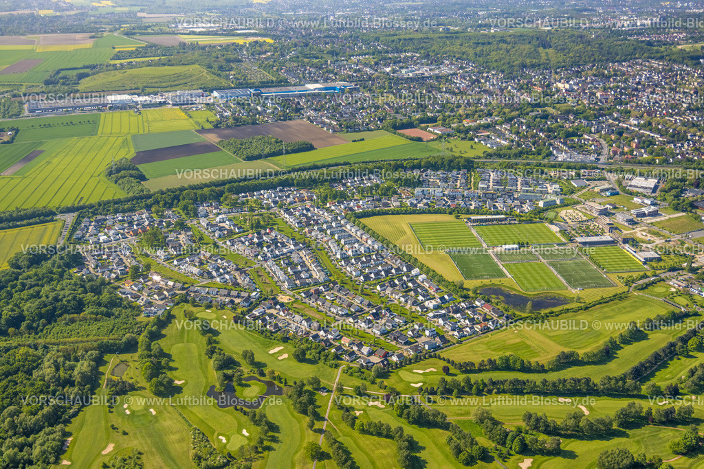 Dortmund230503512Hohenbuschei (1) | Luftbild, DSW 21 Dortmunder Stadtwerke, Wohngebiet Hohenbuschei, BVB 09 Borussia Dortmund Trainingszentrum, Adi-Preißler-Allee, Brackeler Feld, Brackel, Dortmund, Ruhrgebiet, Nordrhein-Westfalen, Deutschland