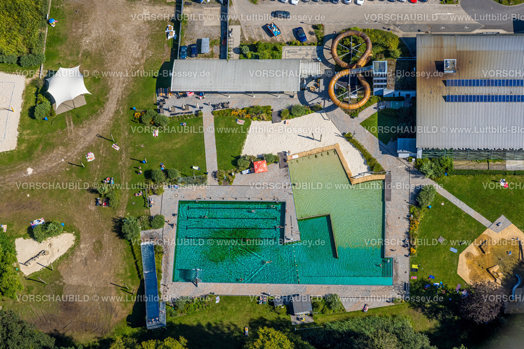 Ennepetal240814376 | Luftbild, Klutertbad Freibad und Hallenbad mit Wasserrutsche, Naturbad Schwimmbad, Altenvoerde, Ennepetal, Ruhrgebiet, Nordrhein-Westfalen, Deutschland