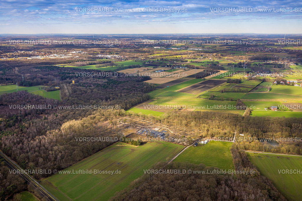 Hamm230214792 | Luftbild, Baumanpflanzung, im Wald am Beverbach, Stadtbezirk Pelkum, Hamm, Ruhrgebiet, Nordrhein-Westfalen, Deutschland