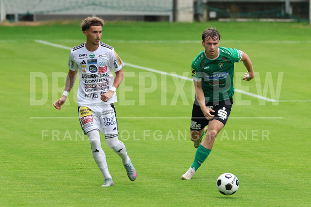 Friendly Match: SC Weiz vs TSV Hartberg in Weiz | Weiz, AUSTRIA, 01.JUL.26 - SOCCER - ADMIRAL Bundesliga, SC Weiz vs TSV Hartberg, test match. The image shows Martin Josh (Hartberg) and Tine Pori (SC Weiz).