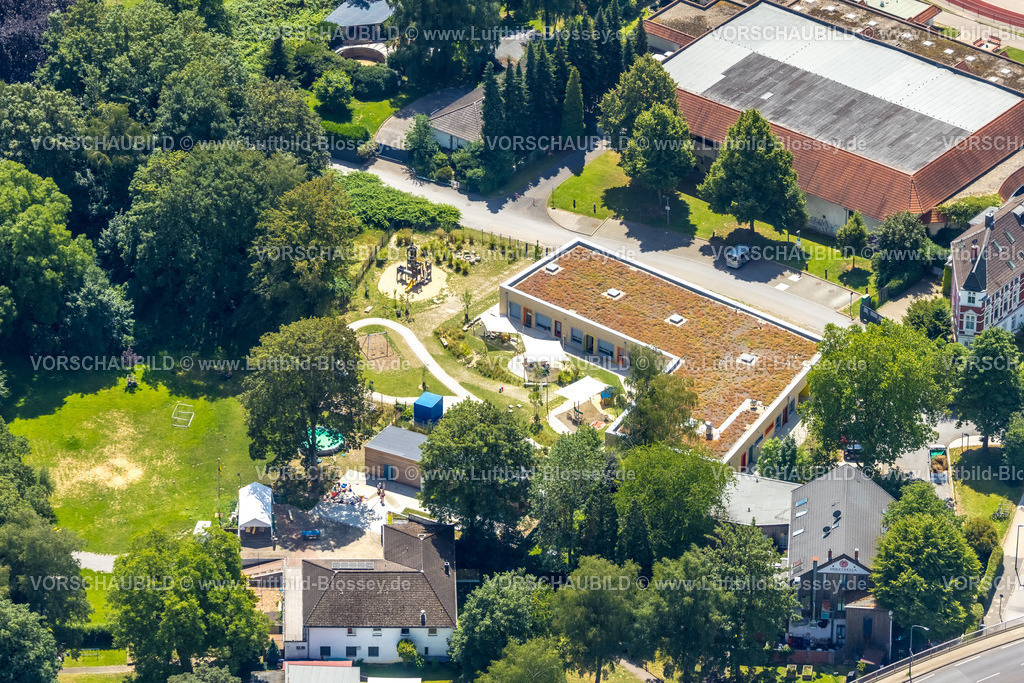 Essen230708055 | Luftbild, Baustelle und Neubau Kindergarten Im Löwental, Werden, Essen, Ruhrgebiet, Nordrhein-Westfalen, Deutschland