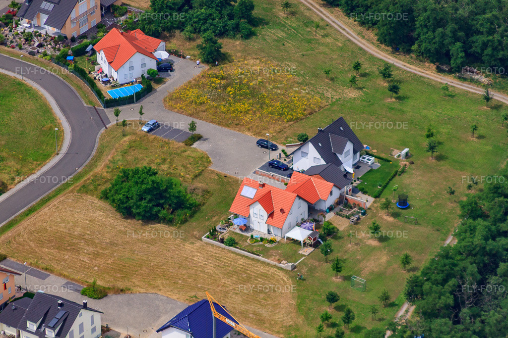 Luftbild: Blumenring im Ortsteil Hardtwald in Neupotz im Bundesland Rheinland-Pfalz in Deutschland. Foto: IMG_29757.jpg vom 02.07.2010 durch Werner Riehm/FLY-FOTO.de