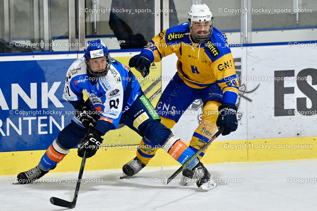 ESC SPARKASSE STEINDORF vs. EHC Althofen | #81 Cimzar Tadej ESC Steindorf, #58 Goritschnig Martin EHC Althofen, ESC SPARKASSE STEINDORF vs. EHC Althofen, ESC SPARKASSE STEINDORF vs. EHC Althofen am 06.03.2026 in Steindorf (Ossiachersee Halle), Austria, (Photo by Bernd Stefan)