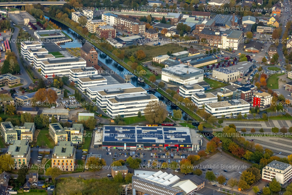 Kleve241014936 | Luftbild, Spoykanal und Hochschule Rhein-Waal Campus Kleve, Neue Werft, Wissensspeicher Bibliothek Hochschule, Kellen, Kleve, Niederrhein, Nordrhein-Westfalen, Deutschland