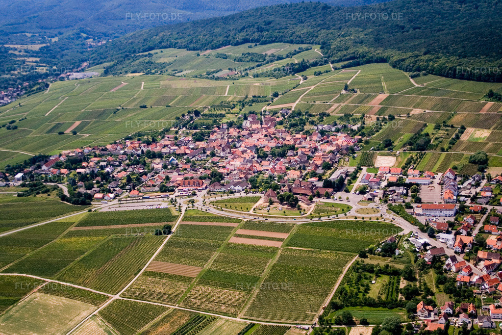 Luftbild: Sonnenberg im Ortsteil Schweigen in Schweigen-Rechtenbach im Bundesland Rheinland-Pfalz in Deutschland. Foto: IMG_11113.jpg vom 14.06.2008 durch Werner Riehm/FLY-FOTO.de