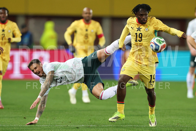 Austria vs Ghana – International Football Match    | VIENNA, AUSTRIA, 27.MAR.26 - SOCCER - OEFB international test match, Austria vs Ghana. The image shows Marco Friedl (AUT) and Prince Kwabena Adu (Ghana).