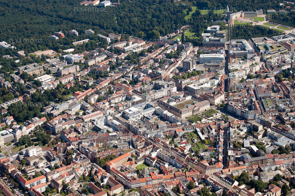 Luftbild: Waldstr im Ortsteil Innenstadt-West in Karlsruhe im Bundesland Baden-Württemberg in Deutschland. Foto: IMG_32113.jpg vom 20.08.2010 durch Werner Riehm/FLY-FOTO.de