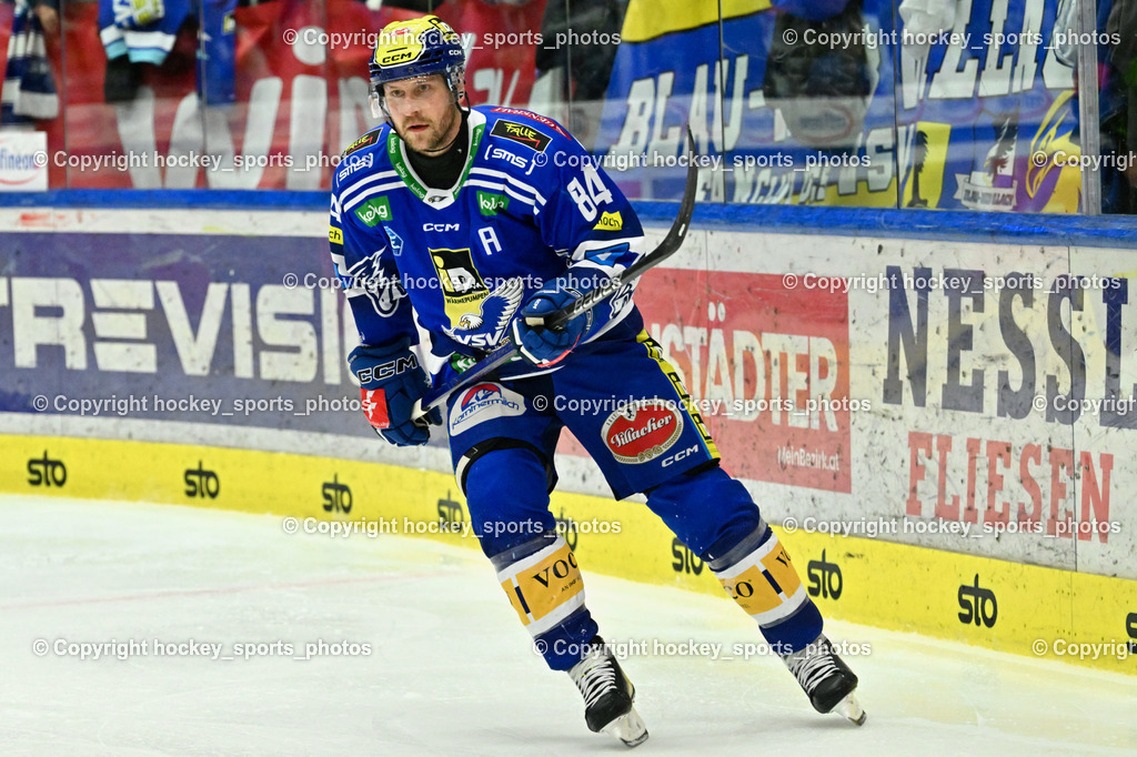EC VSV vs. HC Bozen 16.2.2024 | #84 Andrew Desjardins, EC VSV vs. HC Bozen 16.2.2024, EC VSV vs. HC Bozen 16.2.2024 am 16.02.2024 in Villach (Stadthalle Villach), Austria, (Photo by Bernd Stefan)