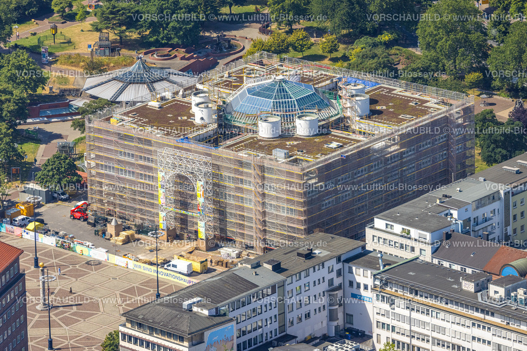Dortmund220704755 | Luftbild, Rathaus Baustelle, verhülltes Gebäude, City, Dortmund, Ruhrgebiet, Nordrhein-Westfalen, Deutschland