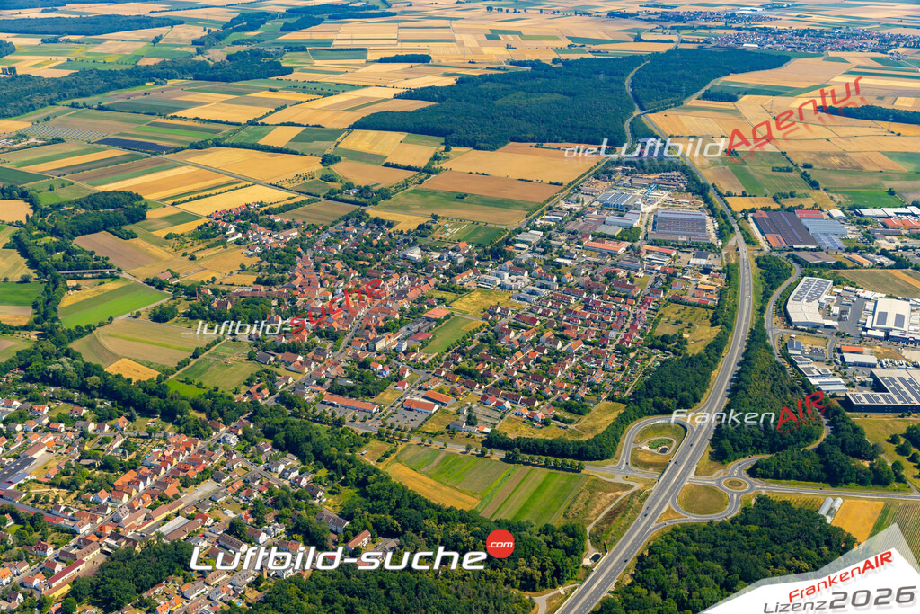 Das Luftbild zeigt :  Schwebheim - Die Luftaufnahme wurde 2023 vom UL-Flugzeug aus erstellt ( keine Drohne ) - Hochauflösende Luftaufnahme - Für grossformatige Ausdrucke geeignet. Die Geschenkidee !Mit Lizenz und Bildrechte bestellbar