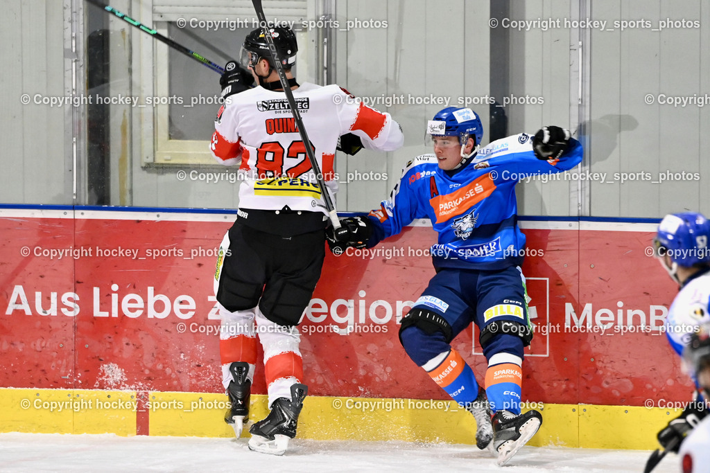 ESC SPARKASSE STEINDORF vs. EV ZELTWEG MURTAL LIONS | #82 Quinz Marco EV ZELTWEG MURTAL LIONS, #46 Maurer Julian ESC Steindorf, ESC SPARKASSE STEINDORF vs. EV ZELTWEG MURTAL LIONS, ESC SPARKASSE STEINDORF vs. EV ZELTWEG MURTAL LIONS am 27.12.2025 in Steindorf (Ossiachersee Halle), Austria, (Photo by Bernd Stefan)