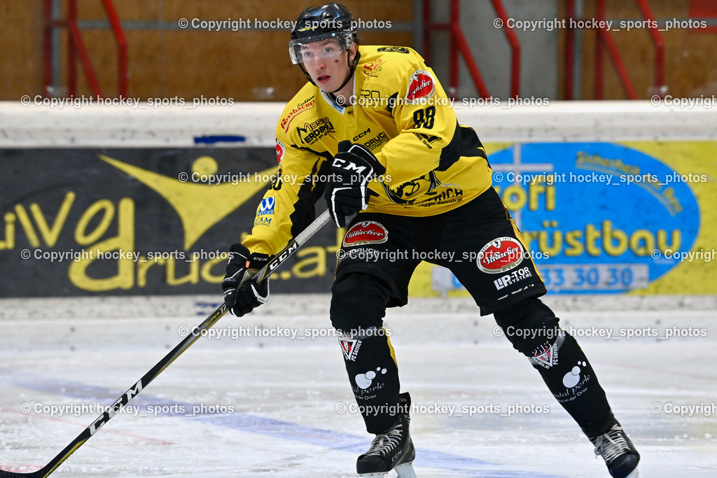 EC Hornets Spittal vs. USC Piraten Velden 18.2.2024 | #88 Zauchner Daniel EC Hornets Spittal, EC Hornets Spittal vs. USC Piraten Velden 18.2.2024, EC Hornets Spittal vs. USC Piraten Velden 18.2.2024 am 18.02.2024 in Spittal an der Drau (Eissportzentrum Spittal), Austria, (Photo by Bernd Stefan)