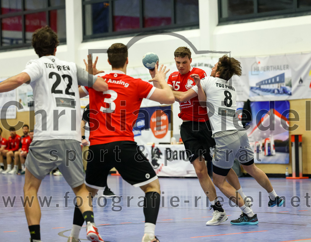 2023-04-01_012_SV_Anzing_gegen_TuS_Prien | Anzing, Deutschland, 01.04.2023:
Handball, Bezirksliga 2022 / 2023, 12. Spieltag, SV Anzing gegen TuS Prien, Endergebnis: 

Foto: Christian Riedel / fotografie-riedel.net