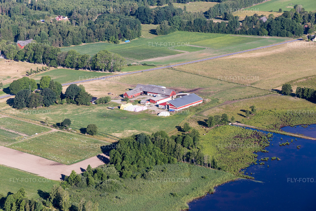 Aerial view: View of the town in Hunna in the state Kronoberg, Sweden.Photo: IMG_108191.jpg taken on 06/28/2018 by Werner Riehm/FLY-FOTO.comResolution of the original: 5472 x 3648 px