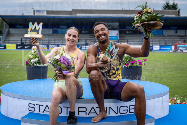 Multisport Event; Ratingen, 28.06.2026 | RATINGEN, GERMANY - JUNE 28, 2026 : Annik Kälin (SUI / Switzerland) and Leo Neugebauer (GER / Germany) the winner of the Multisport Event at Stadion Ratingen on June 28, 2026 in Ratingen, Germany.