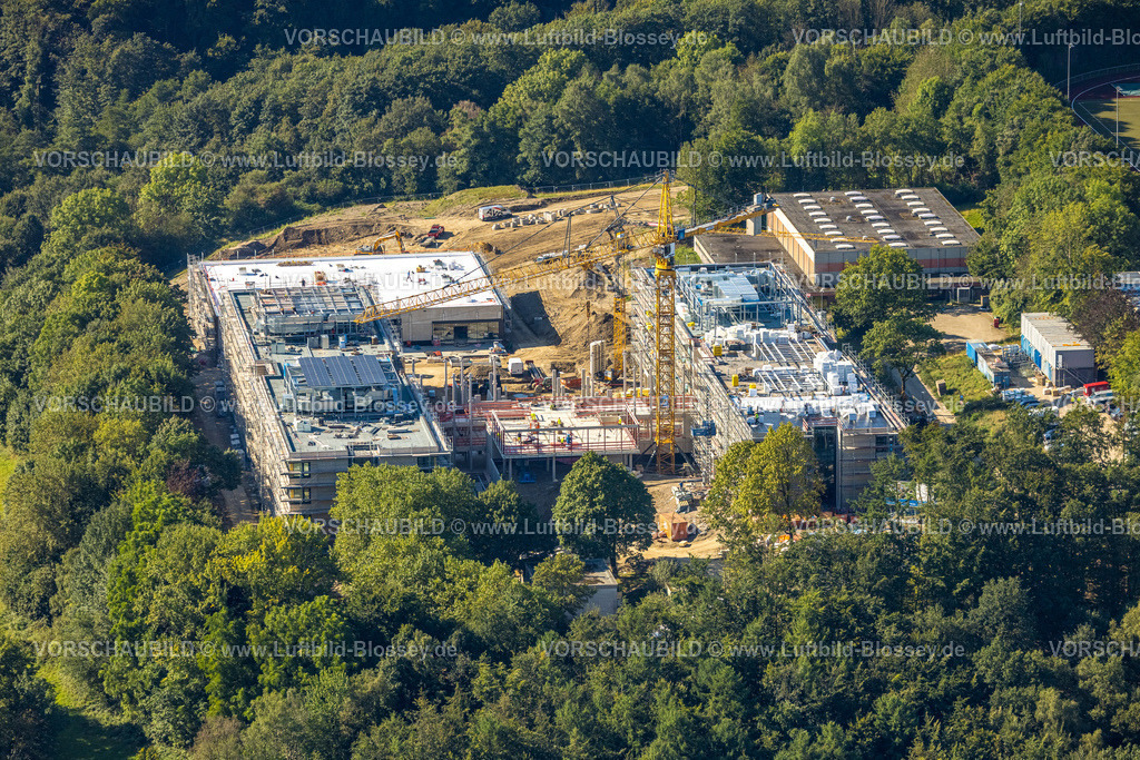 Velbert240811899Neviges | Luftbild, Baustelle Gesamtschule Waldschlösschen, Neviges, Velbert, Ruhrgebiet, Nordrhein-Westfalen, Deutschland