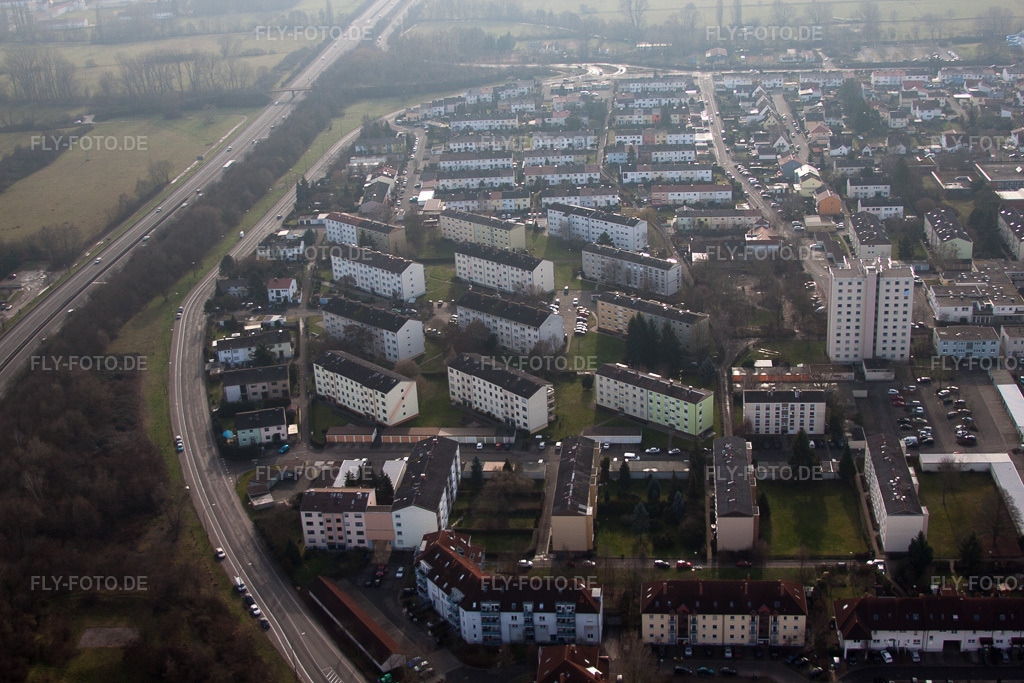 Luftbild: Horstring in Landau in der Pfalz im Bundesland Rheinland-Pfalz in Deutschland. Foto: IMG_61661.jpg vom 18.01.2014 durch Werner Riehm/FLY-FOTO.de