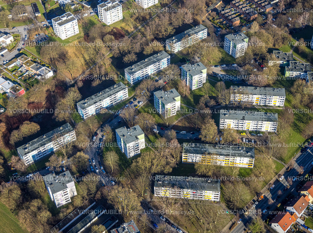 Dortmund240102088 | Luftbild, Wohngebiet Mehrfamilien Reihenhäuser Siedlung Steinfurtweg, Verkehrssituation, Kirchlinde, Dortmund, Ruhrgebiet, Nordrhein-Westfalen, Deutschland