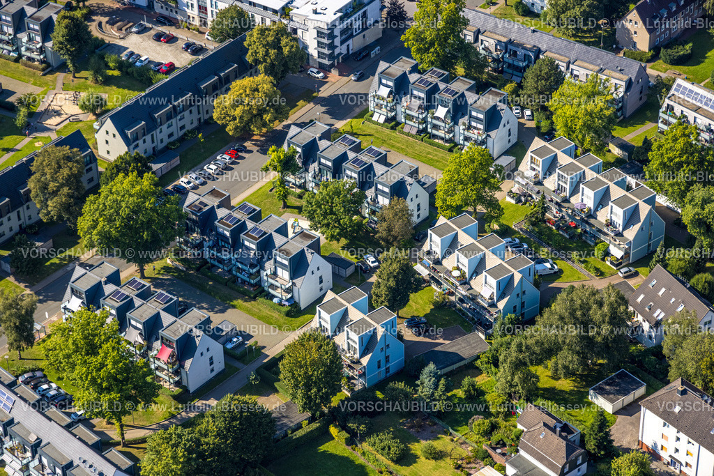 Hattingen240810065 | Luftbild, Reihenhaus Wohnsiedlung Schillerstraße, Rosenthal, Hattingen, Ruhrgebiet, Nordrhein-Westfalen, Deutschland