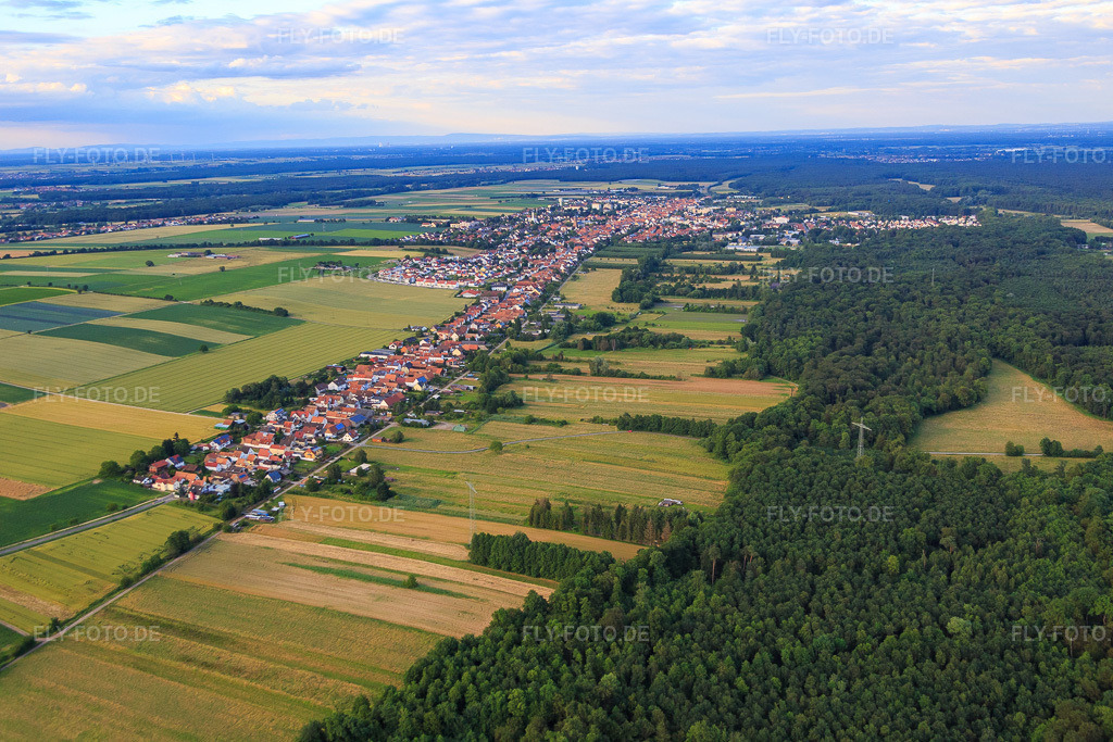Luftbild: Saarstraße aus Südwesten in Kandel im Bundesland Rheinland-Pfalz in Deutschland. Foto: IMG_090284.jpg vom 26.06.2016 durch Werner Riehm/FLY-FOTO.de