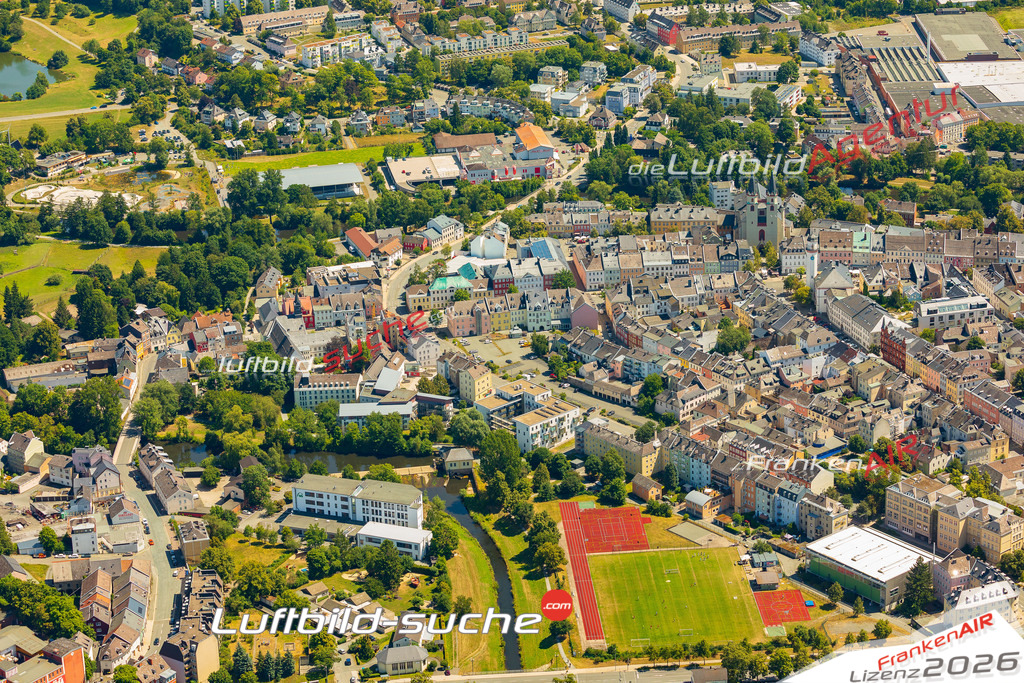 Luftaufnahme von Hof Vs Google Maps- Die Luftaufnahme wurde 2025 vom UL-Flugzeug heraus erstellt ( keine Drohne ) - Hochauflösende Luftaufnahme - für professionelle Ausdrucke geeignet. Die Geschenkidee !Mit Lizenz und Bildrechte bestellbar