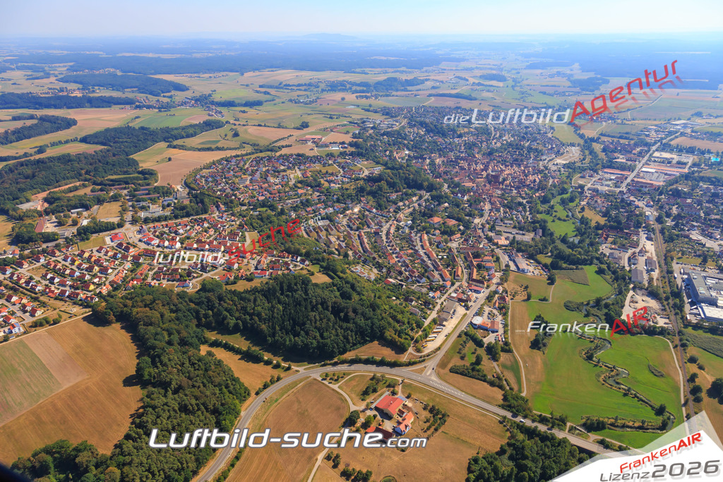 Luftbild von  Feuchtwangen - Luftaufnahme wurde 2016 von https://frankenair.de mittels Flugzeug (keine Drohne) erstellt - die Geschenkidee