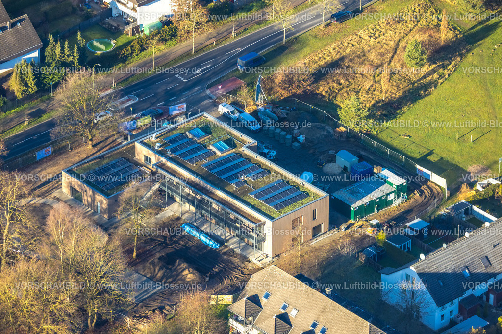 Hamm251202346 | Luftbild, Baustelle mit Neubau Kita Villa Kunterbunt an der Ostwennemarstraße Ecke Alter Uentroper Weg, Solardach, Uentrop, Hamm, Ruhrgebiet, Nordrhein-Westfalen, Deutschland