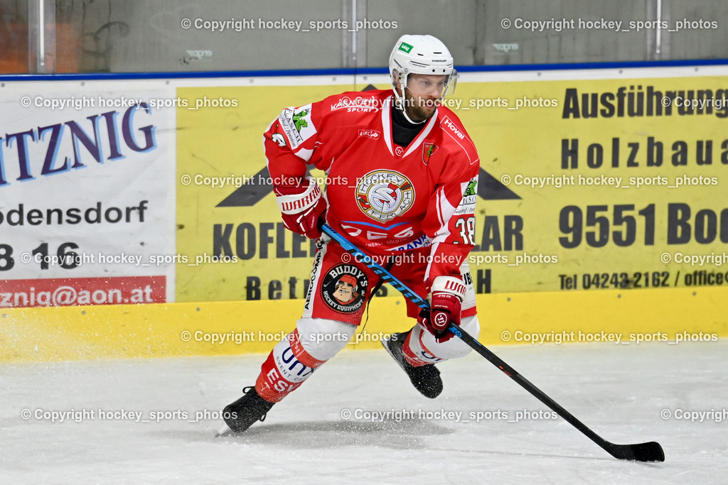 ESC Steindorf vs. ESV Ferlach | #38 Künstl Kevin ESV Ferlach, ESC Steindorf vs. ESV Ferlach, ESC Steindorf vs. ESV Ferlach am 19.10.2024 in Steindorf (Ossiachersee Halle), Austria, (Photo by Bernd Stefan)
