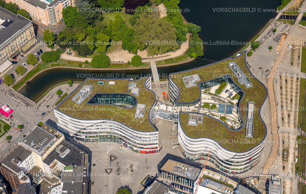 Duesseldorf240500940 | Luftbild, Einkaufszentrum Kö-Bogen, Baustelle mit Baukran, Schadowstraße, Stadtmitte, Düsseldorf, Rheinland, Nordrhein-Westfalen, Deutschland