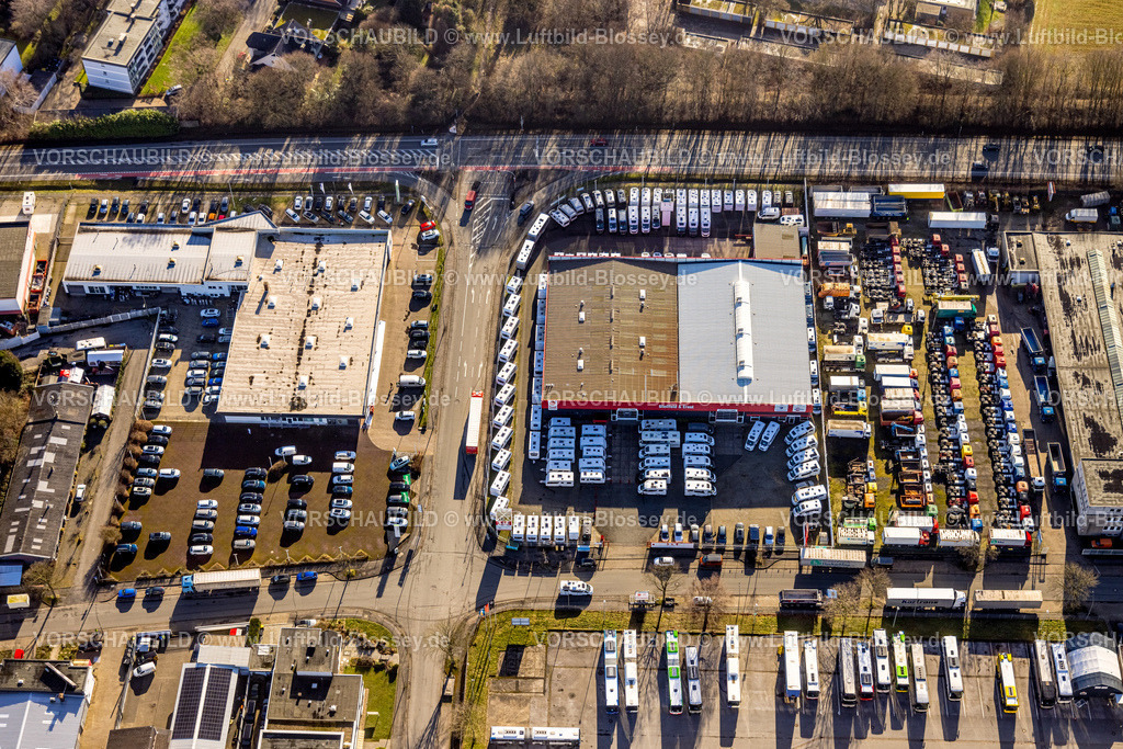 Dortmund240100821 | Luftbild, Gewerbegebiet S&amp;E Freizeitfahrzeuge Wohnmobilhändler Niedersachsenweg Ecke Hannoversche Straße, Verkehrssituation, Brackel, Dortmund, Ruhrgebiet, Nordrhein-Westfalen, Deutschland
