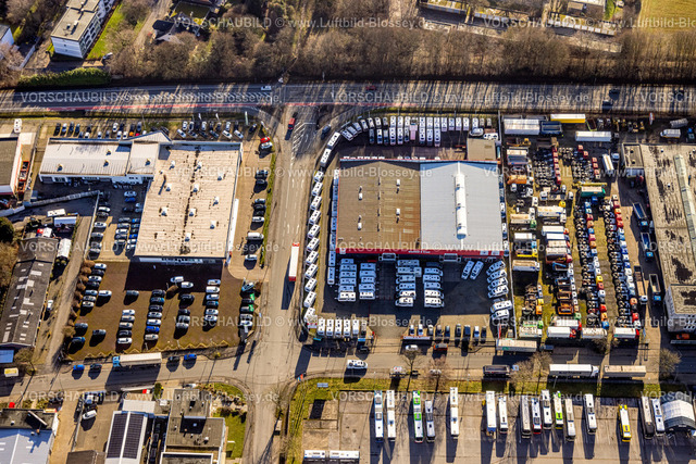 Dortmund240100821 | Luftbild, Gewerbegebiet S&amp;E Freizeitfahrzeuge Wohnmobilhändler Niedersachsenweg Ecke Hannoversche Straße, Verkehrssituation, Brackel, Dortmund, Ruhrgebiet, Nordrhein-Westfalen, Deutschland