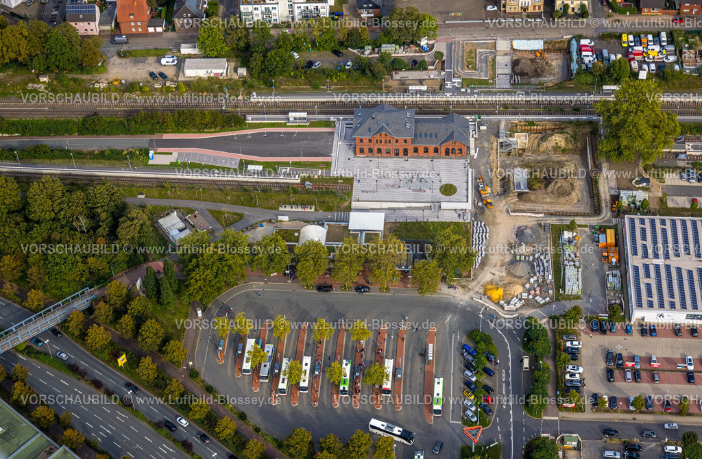 Dorsten230906255 | Luftbild, Dorsten Bahnhof und Baustelle, Dorsten, Ruhrgebiet, Nordrhein-Westfalen, Deutschland