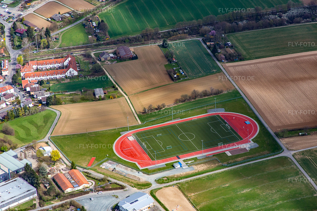 Luftbild: Sportplatz in Ober-Ramstadt im Bundesland Hessen in Deutschland. Foto: IMG_077251.jpg vom 12.04.2015 durch Werner Riehm/FLY-FOTO.de