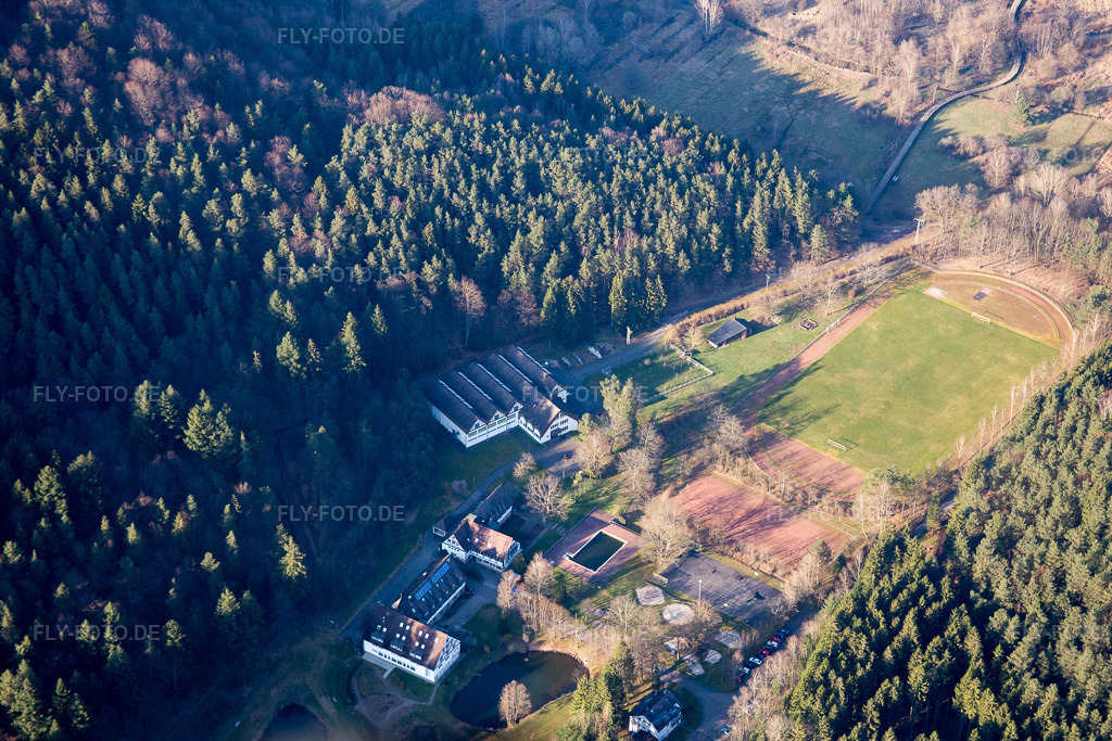 Luftbild: Sportplatz am Heilsbach in Schönau im Bundesland Rheinland-Pfalz in Deutschland. Foto: IMG_086723.jpg vom 26.03.2016 durch Werner Riehm/FLY-FOTO.de