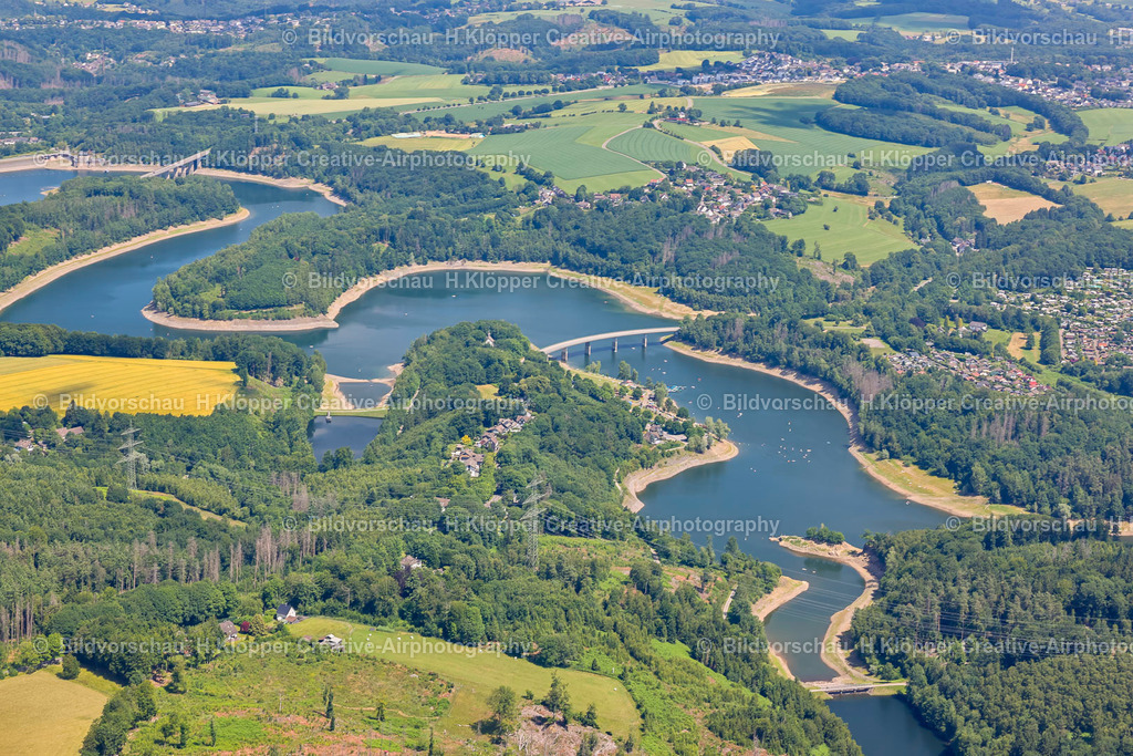 Luftbild Remscheid-5007 | Staudamm am Stausee " Wuppertalsperre " in Radevormwald im Bundesland Nordrhein-Westfalen, Deutschland - Realisiert mit Pictrs.com