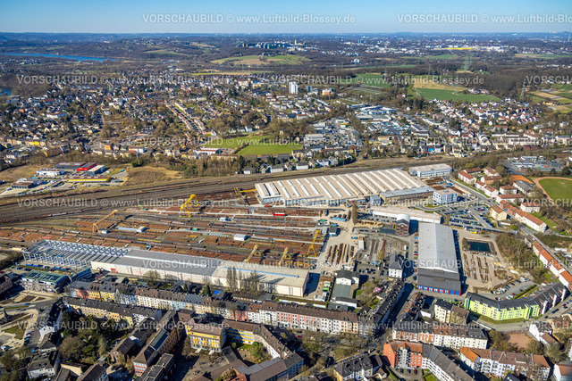 Witten250301168 | Luftbild, DB Netz Bundesbahnbetriebswerk Werk Oberbaustoffe Witten Weichenwerk Witten, Blick zum Ortsteil Heven, Witten, Ruhrgebiet, Nordrhein-Westfalen, Deutschland