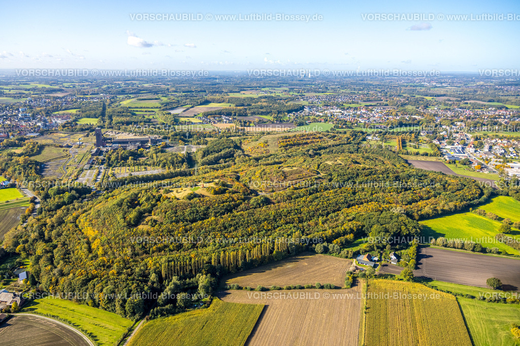 Hamm241007451 | Luftbild, grüne Bergehalde Kissinger Höhe, Haldenzeichen und Wanderwege, Stadtbezirk Pelkum, Hamm, Ruhrgebiet, Nordrhein-Westfalen, Deutschland