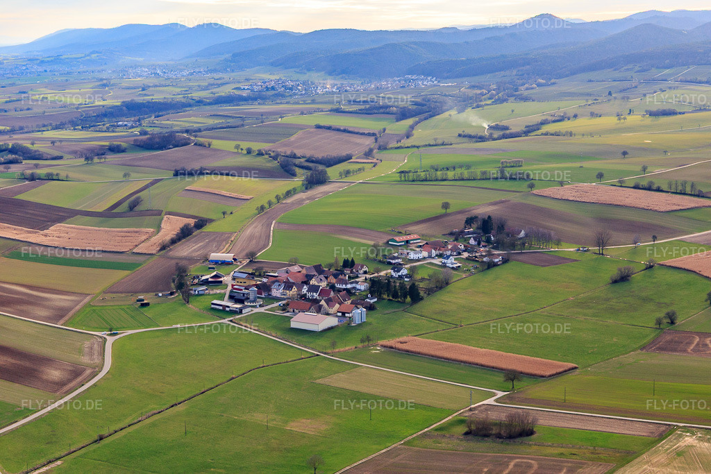Luftbild: Ortsansicht von Osten im Ortsteil Deutschhof in Kapellen-Drusweiler im Bundesland Rheinland-Pfalz in Deutschland.Foto: IMG_126138.jpg vom 20.03.2021 durch Werner Riehm/FLY-FOTO.deAuflösung des Originals: 5472 x 3648 px