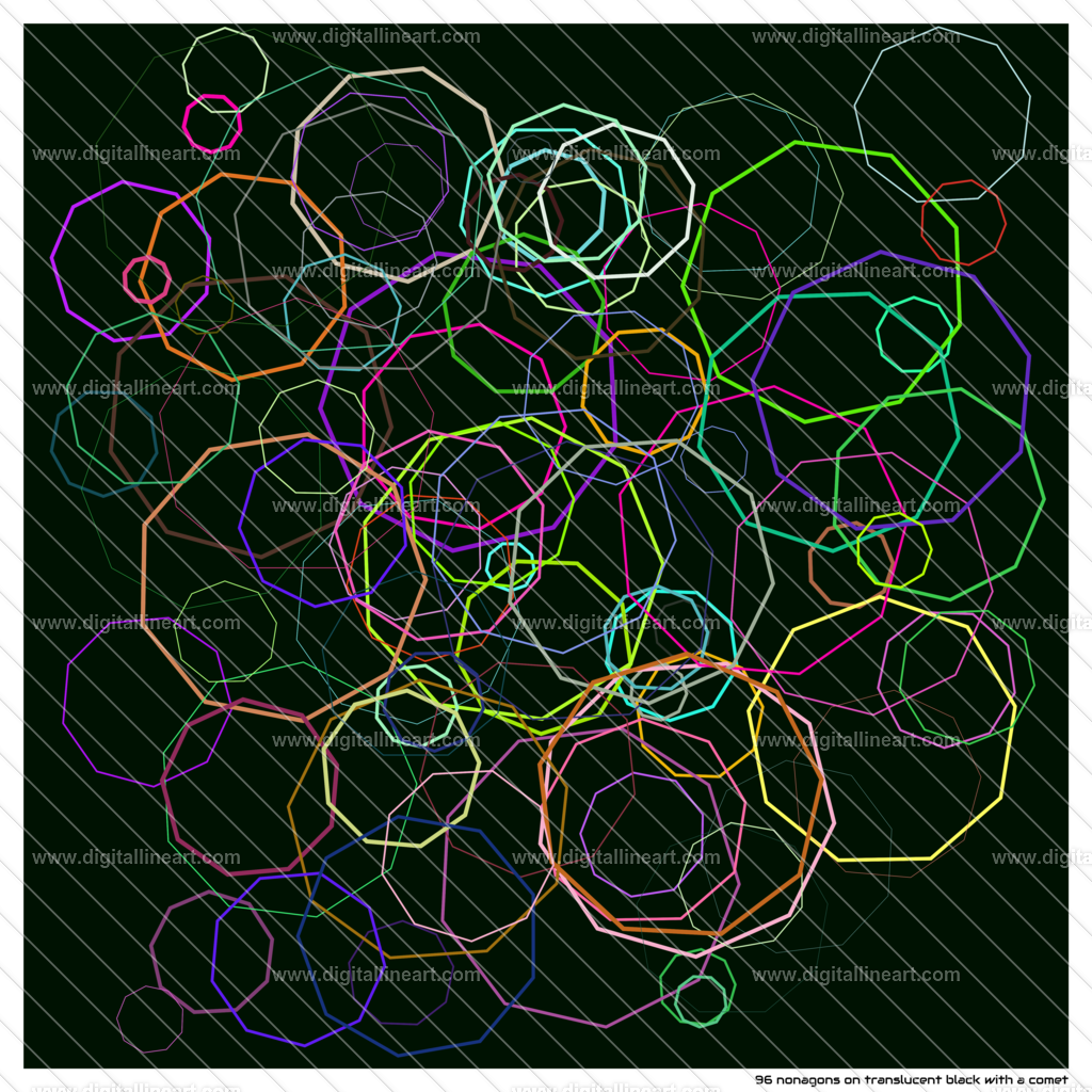 96-nonagons-translucent-black-with-a-comet | digitallineart - Realisiert mit Pictrs.com