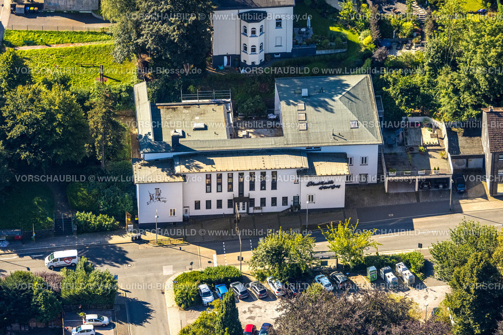 Velbert240812049Neviges | Luftbild, Stadthalle Neviges, Veranstaltungsort, Neviges, Velbert, Ruhrgebiet, Nordrhein-Westfalen, Deutschland