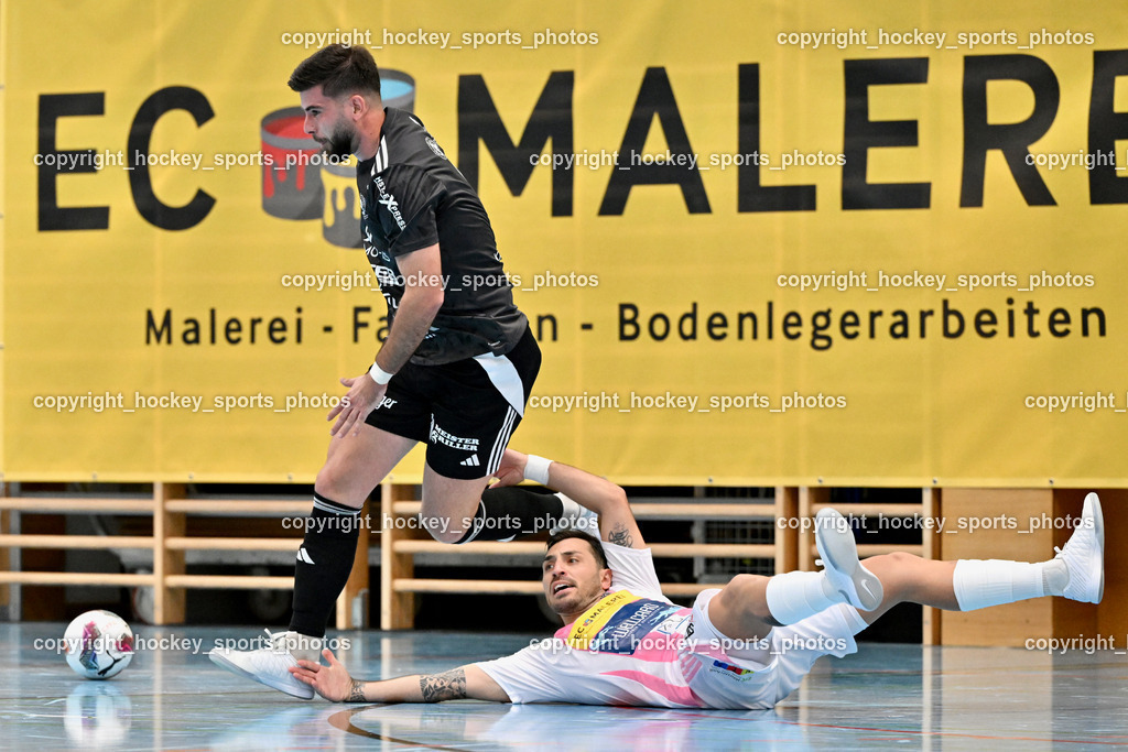 Carinthia Flamengo Futsal Club vs. FC Ljuti Krajisnici | #9 Mak Karabegovic FC Ljuti Krajisnici, #70 Yosifov Svetlozar Angelov Carinthia Flamengo, Carinthia Flamengo Futsal Club vs. FC Ljuti Krajisnici, Carinthia Flamengo Fusal Club vs. FC Ljuti Krajisnici am 12.10.2025 in Klagenfurt (Ballspielhalle Viktring), Austria, (Photo by Bernd Stefan)