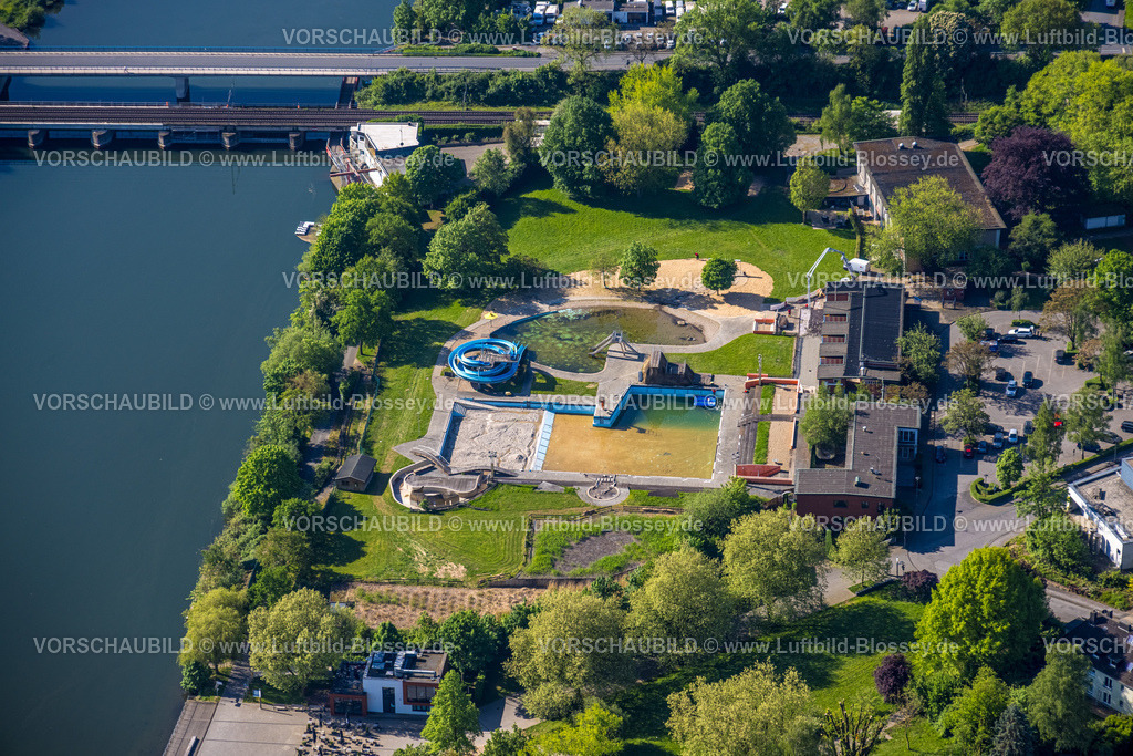 Wetter240503471 | Luftbild, Natur Freibad Wetter (Ruhr) am Harkortsee, Schwimmbad mit Wasserrutsche, Wetter, Ruhrgebiet, Nordrhein-Westfalen, Deutschland