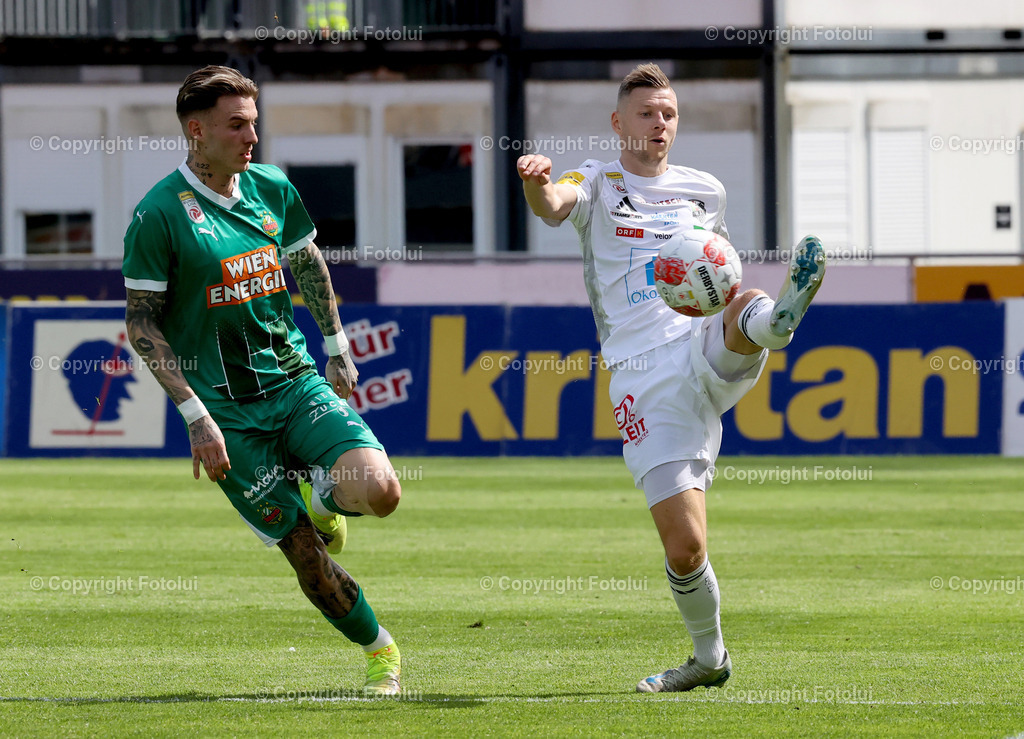 A_LUI_200425_03 | SPORT FUSSBALL ADMIRAL BUNDESLIGA 20.04.25 IM BILD: MAXIMILLIAN ULLMANN (WAC) UND BENDEGUZ BOLLA  (RAPID) FOTO:FOTOLUI/MW