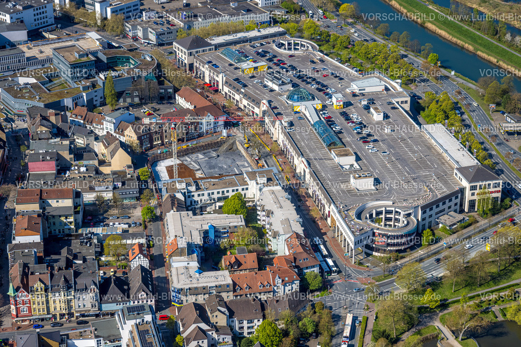 Hamm260400901Mitte | Luftbild, Baustelle mit Abriss und Neubau der Westhälfte der Ritterpassage, Parkdeck Allee-Center Einkaufszentrum und City Ansicht, Mitte, Hamm, Ruhrgebiet, Nordrhein-Westfalen, Deutschland