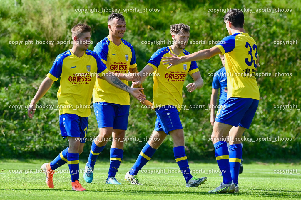 SV Afritz vs. ASKÖ Bodensdorf 20.8.2023 | Jubel SV Afritz Mannschaft, #15 Niklas Stinnig, #12 Sandro Pascal Moser, #9 Fabian Hannes Raab, #33 Matthias Schreiner