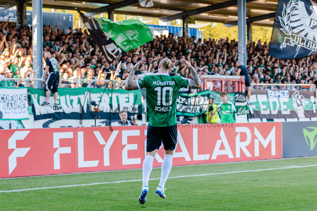DFB-Pokal 2025/2026, 1. Runde: SC Preußen Münster - Hertha BSC Berlin | Münster, 18.08.2025: DFB-Pokal 2025/2026, 1. Runde, SC Preußen Münster gegen Hertha BSC Berlin im LVM-Preußenstadion in Münster.(Foto: sportfotografie.ms | Markus Paletta) - Realisiert mit Pictrs.com