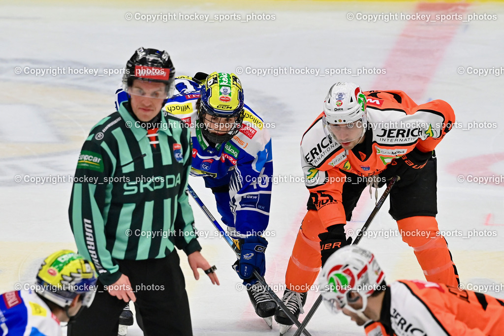 EC IDM WÄRMEPUMPEN VSV vs. MOSER MEDICAL GRAZ99ERS | NOTHEGGER DAVID Referee, #46 Paul Sintschnig EC VSV, #55 Nick Swaney Graz 99ers,  EC IDM WÄRMEPUMPEN VSV vs. MOSER MEDICAL GRAZ99ERS, EC IDM WÄRMEPUMPEN VSV vs. MOSER MEDICAL GRAZ99ERS am 17.03.2026 in Villach (Stadthalle Villach), Austria, (Photo by Bernd Stefan)